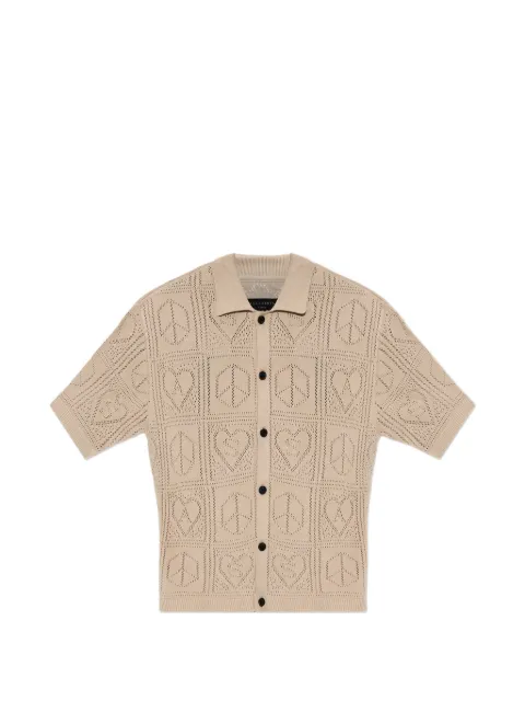 AllSaints Arktx perforated-knit short-sleeve cardigan