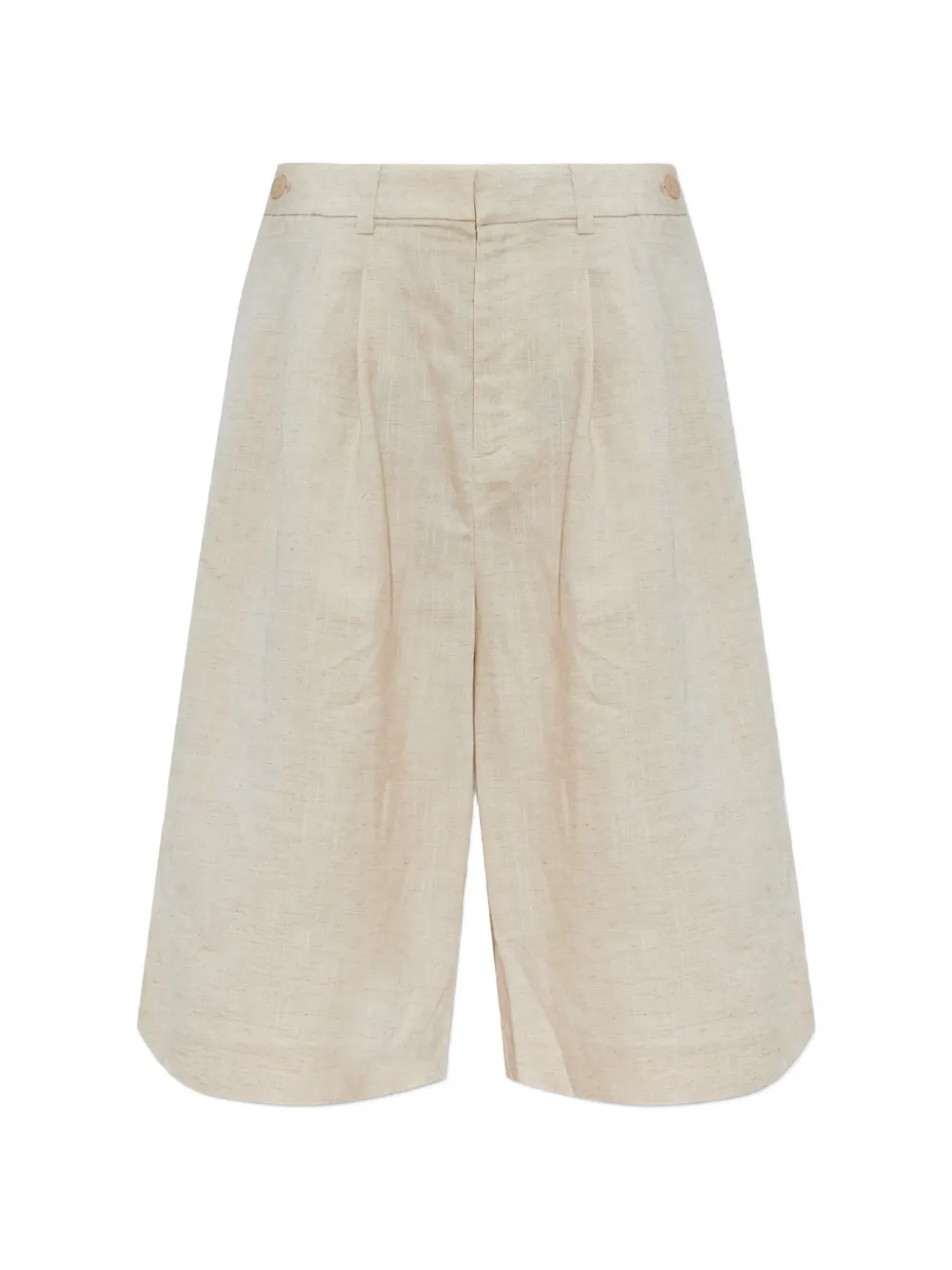 Gestuz pleated wide-leg shorts - Nude