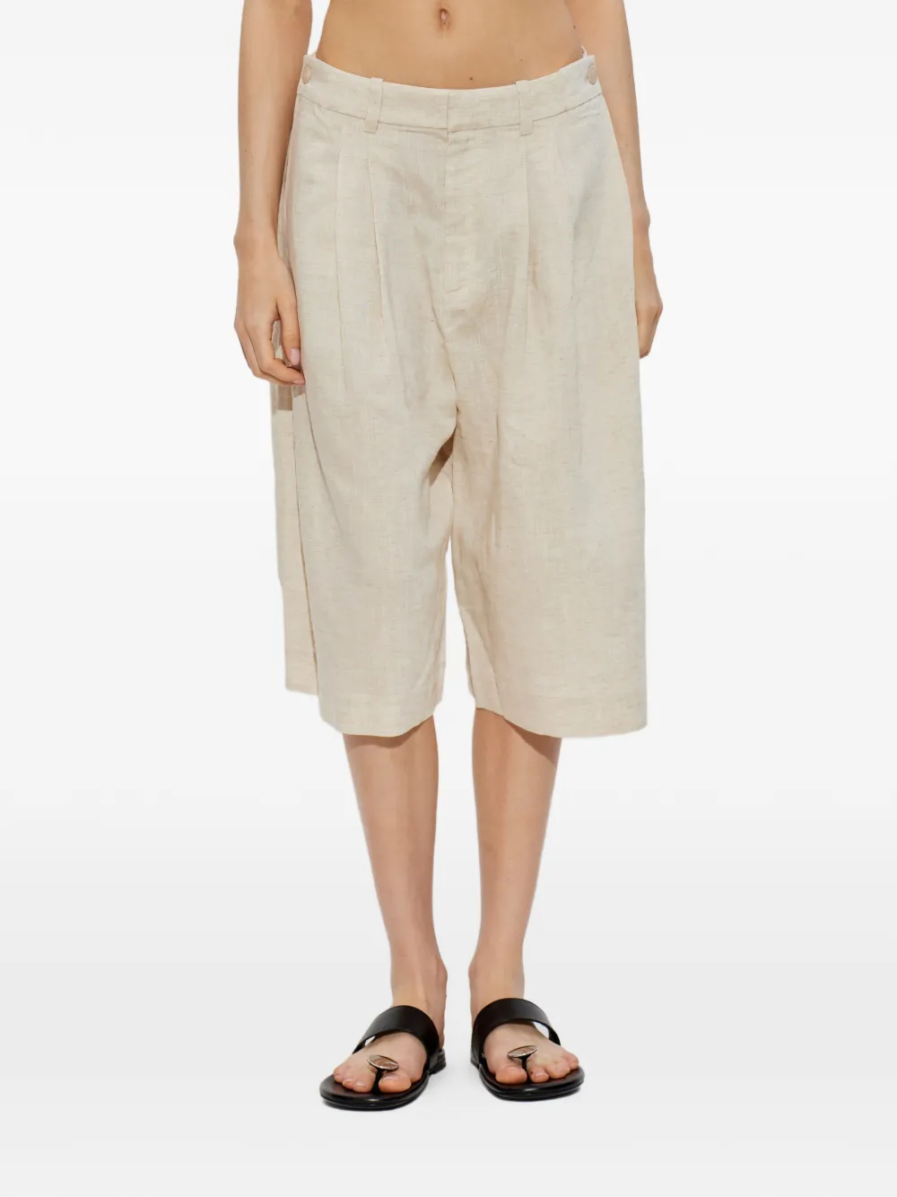 Gestuz Geplooide shorts Beige