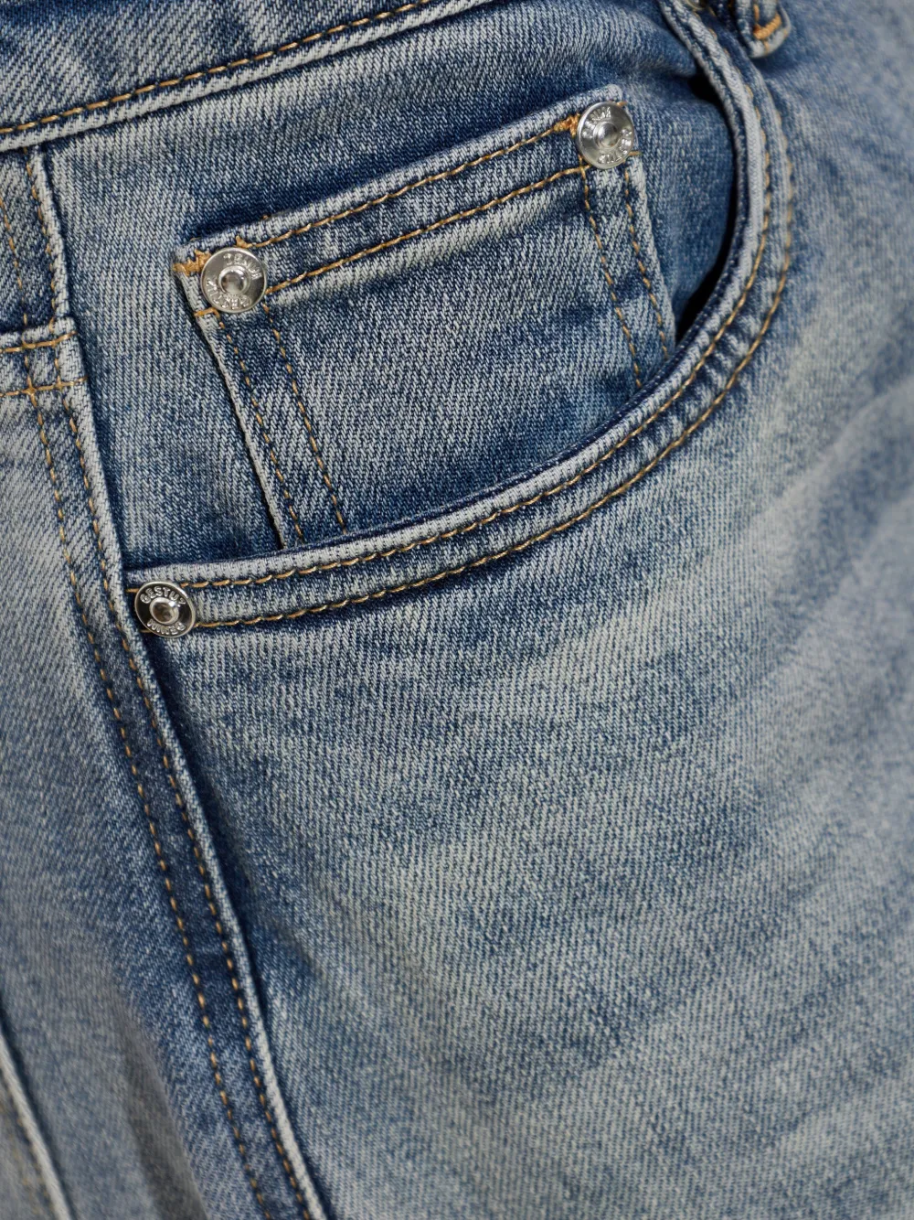 Gestuz Jeans met wijde pijpen en split Blauw