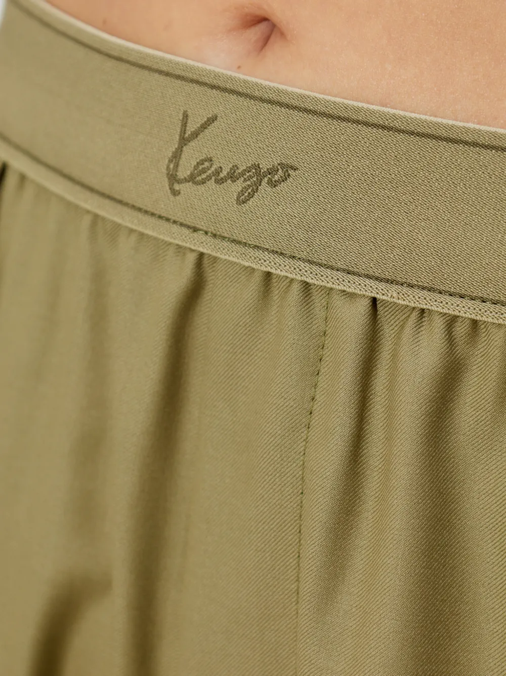 Kenzo Wollen broek met logoband Groen