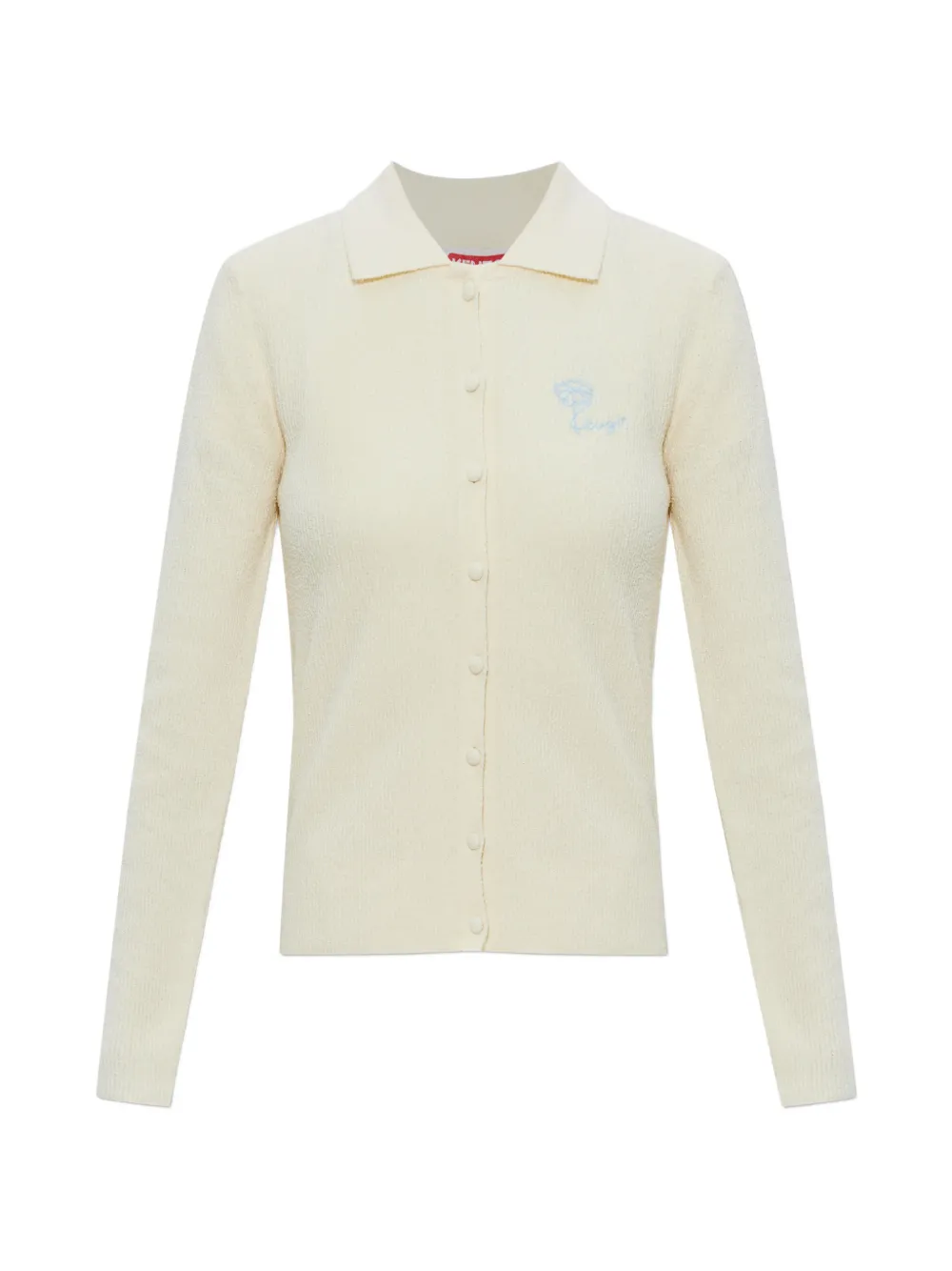 Kenzo Tulip logo-embroidered button-down cotton cardigan - Toni neutri