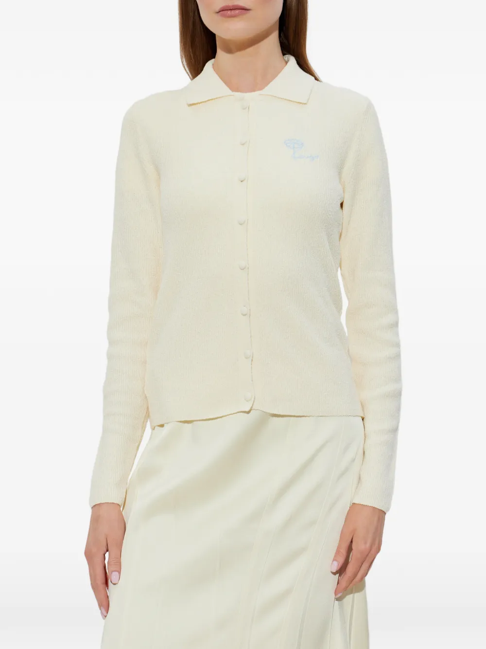 Kenzo Tulip katoenen button-down vest met geborduurd logo Beige