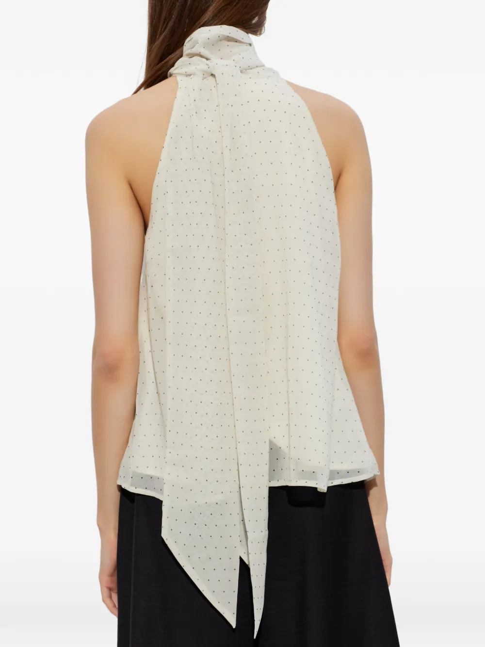 Gestuz Dorah blouse met halternek en stippen Wit