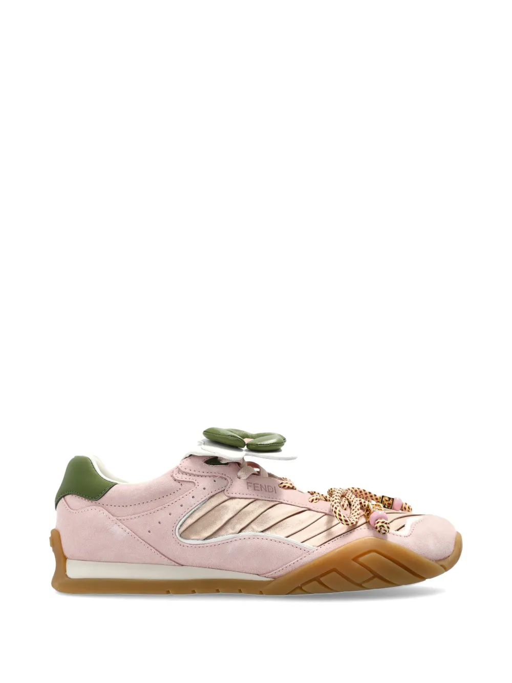 FENDI Sneakers met bloemenpatch en vlakken Roze