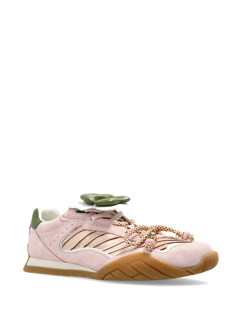 FENDI Sneakers met bloemenpatch en vlakken Roze