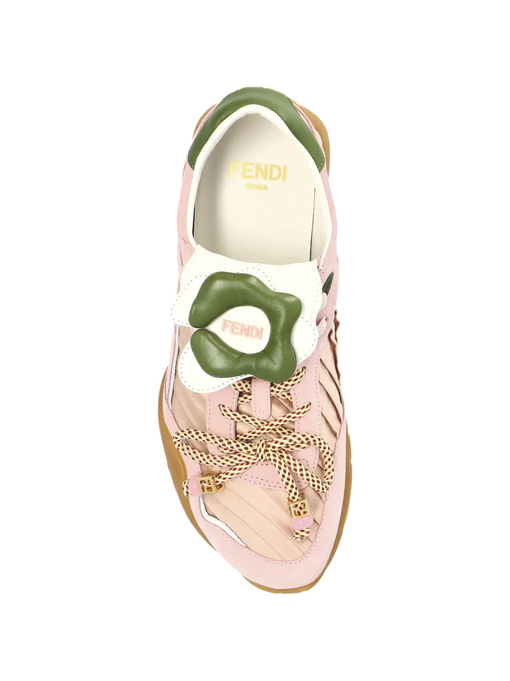 FENDI Sneakers met bloemenpatch en vlakken Roze