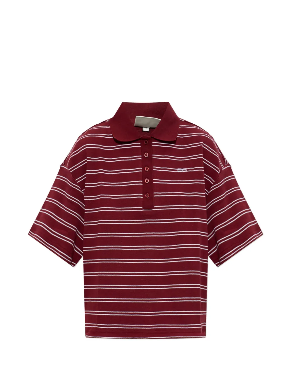 Gestuz Pilova Striped Short-sleeve Polo Shirt In Multi
