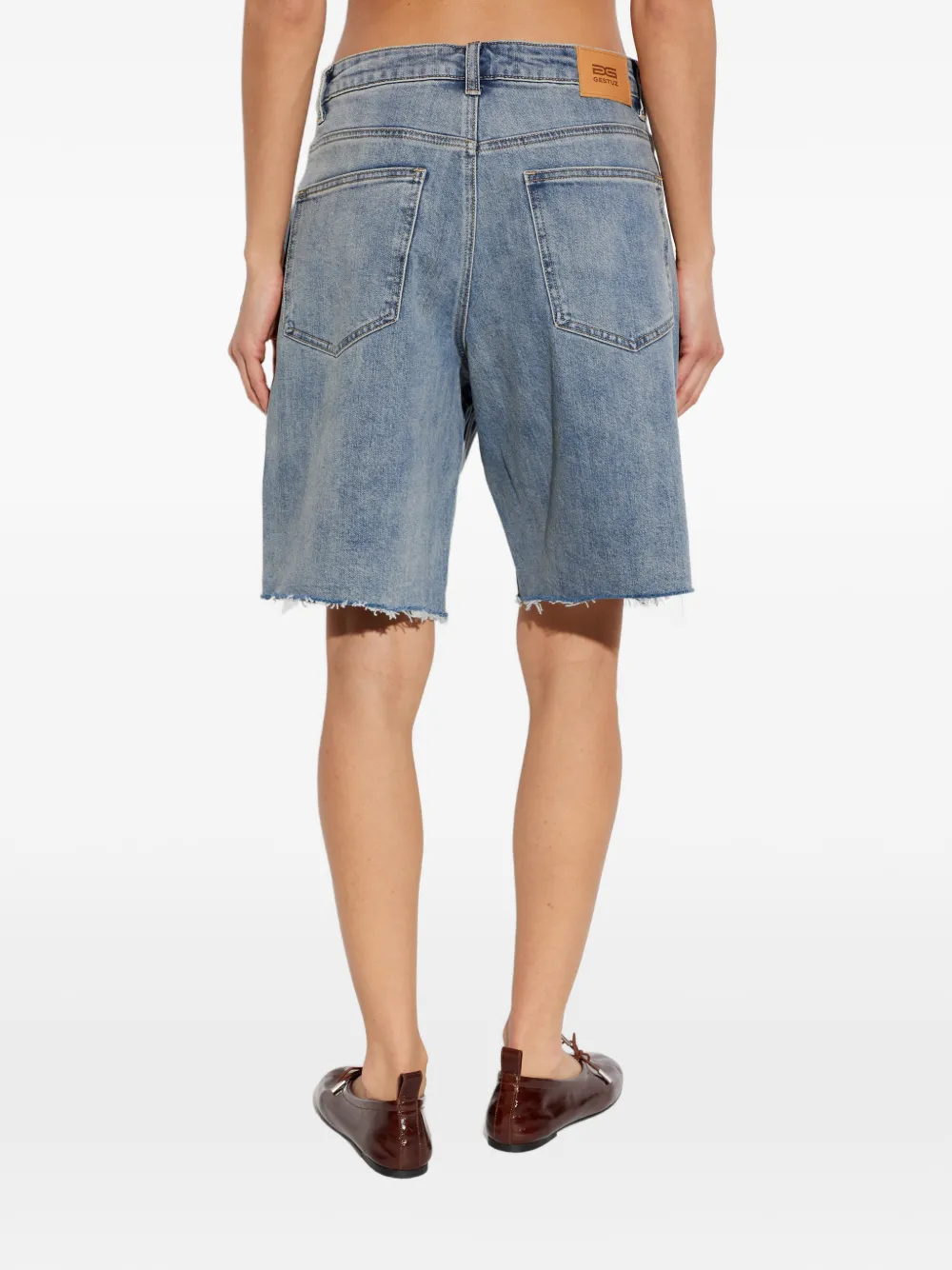 Gestuz GZnoma gerafelde denim shorts Blauw