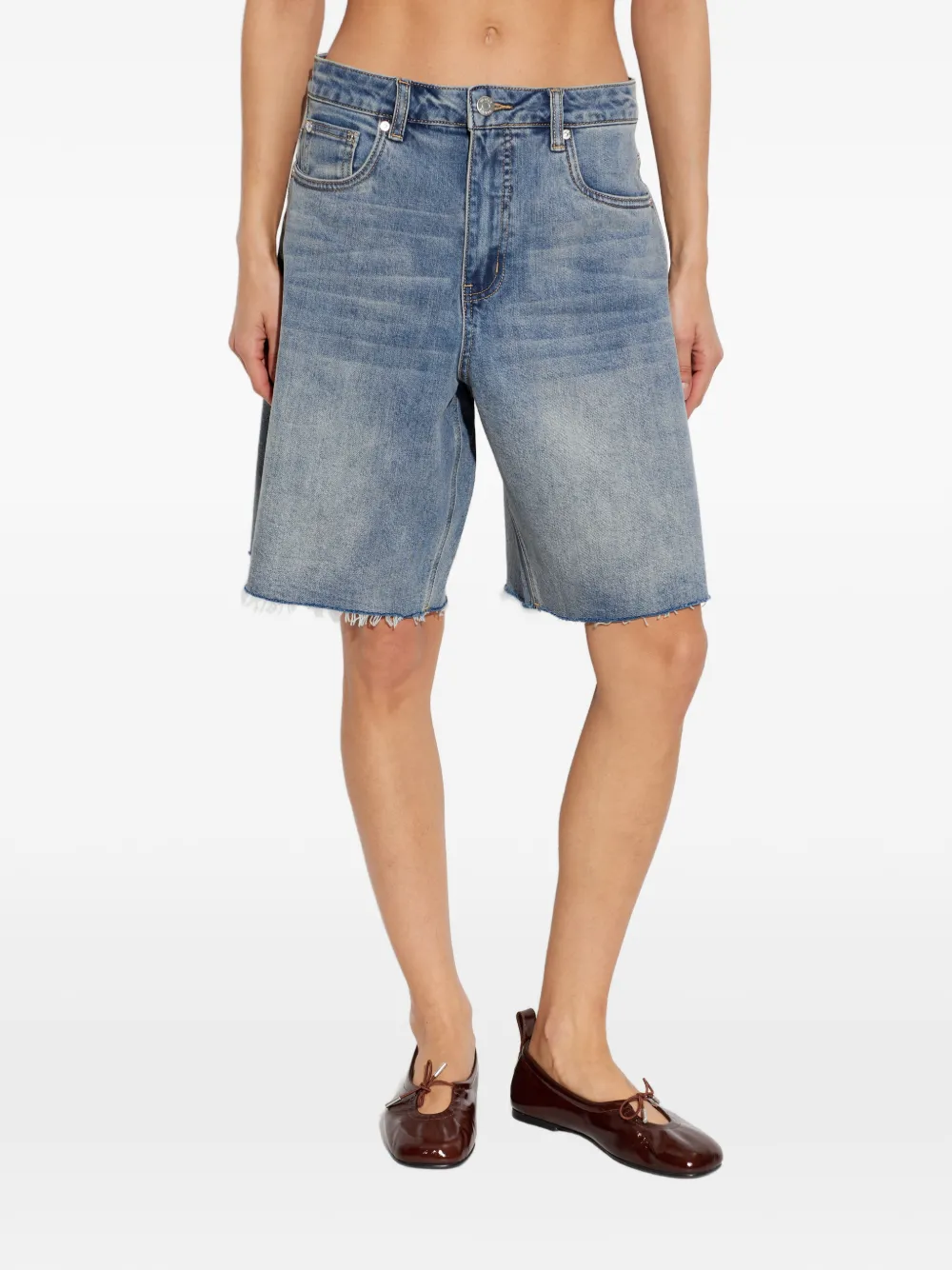 Gestuz GZnoma gerafelde denim shorts Blauw