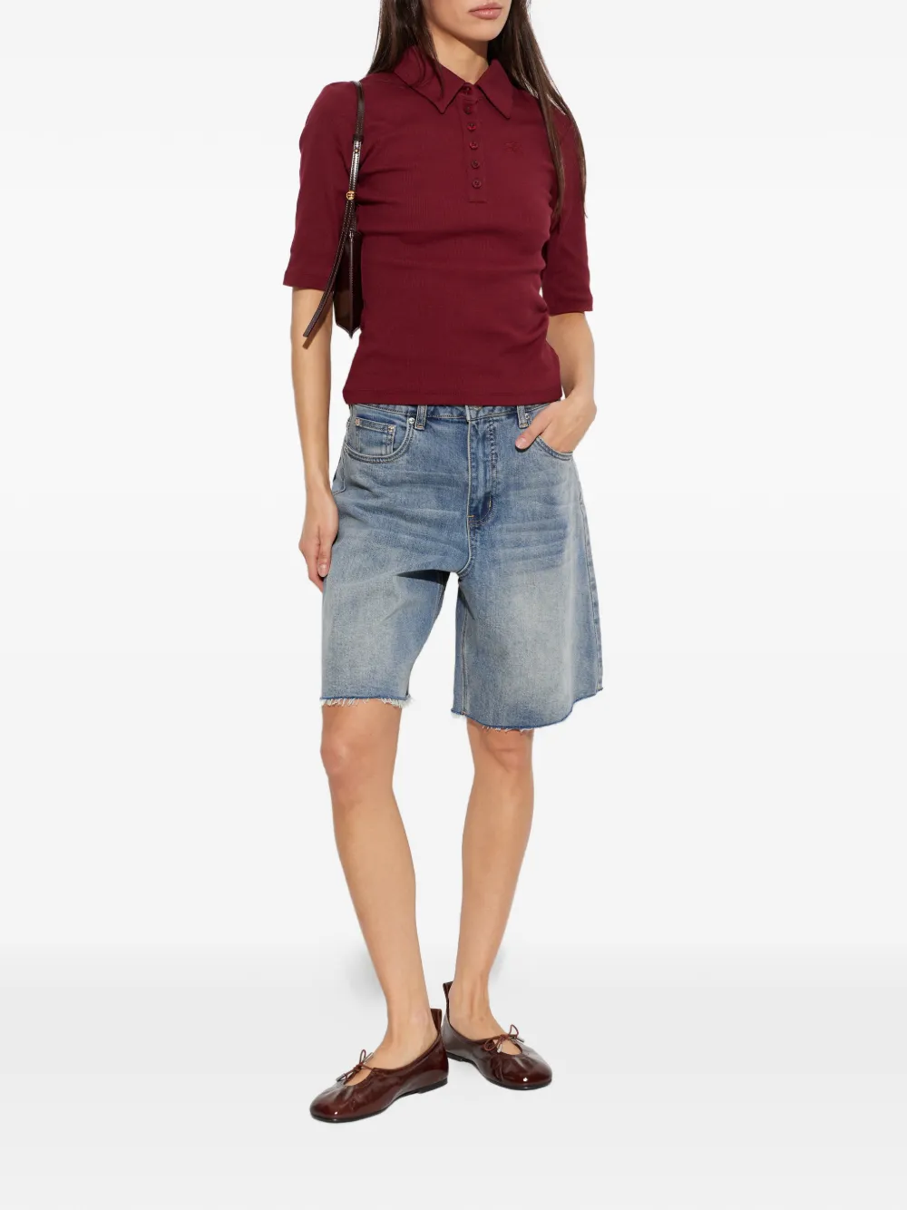 Gestuz GZnoma gerafelde denim shorts Blauw