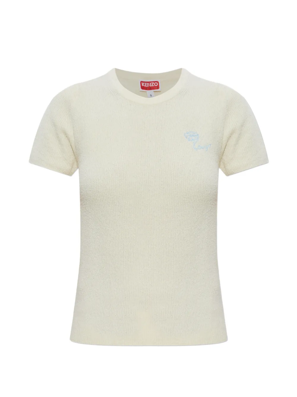 Kenzo Tulip embroidered short-sleeve cotton T-shirt - Toni neutri