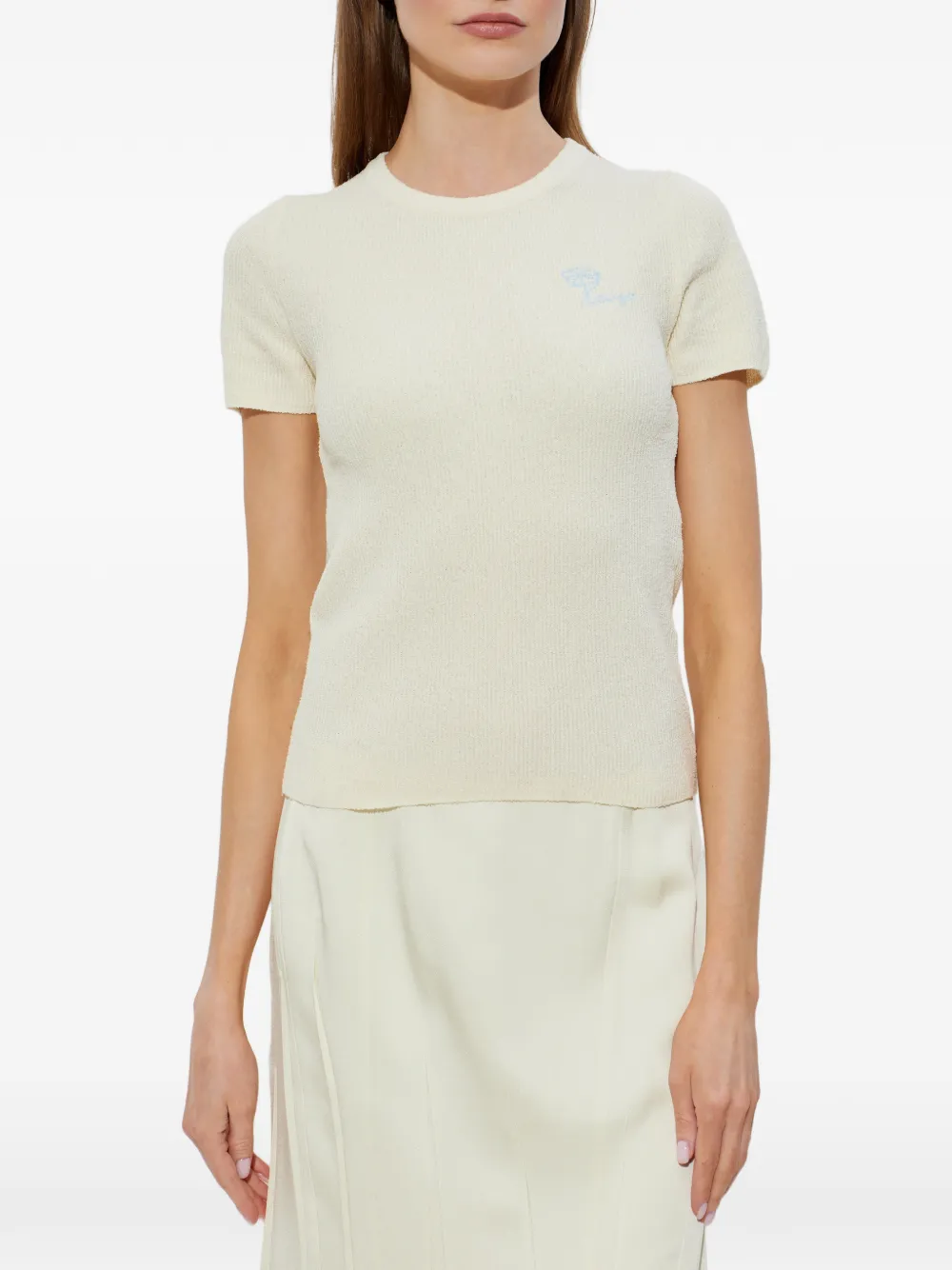 Kenzo Tulip katoenen T-shirt met borduurwerk Beige