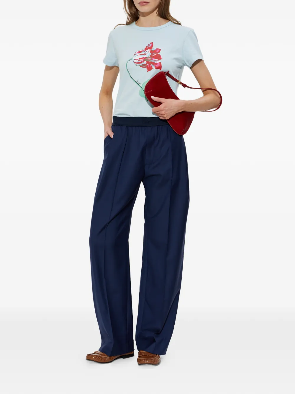 Kenzo Tulip katoenen T-shirt Blauw