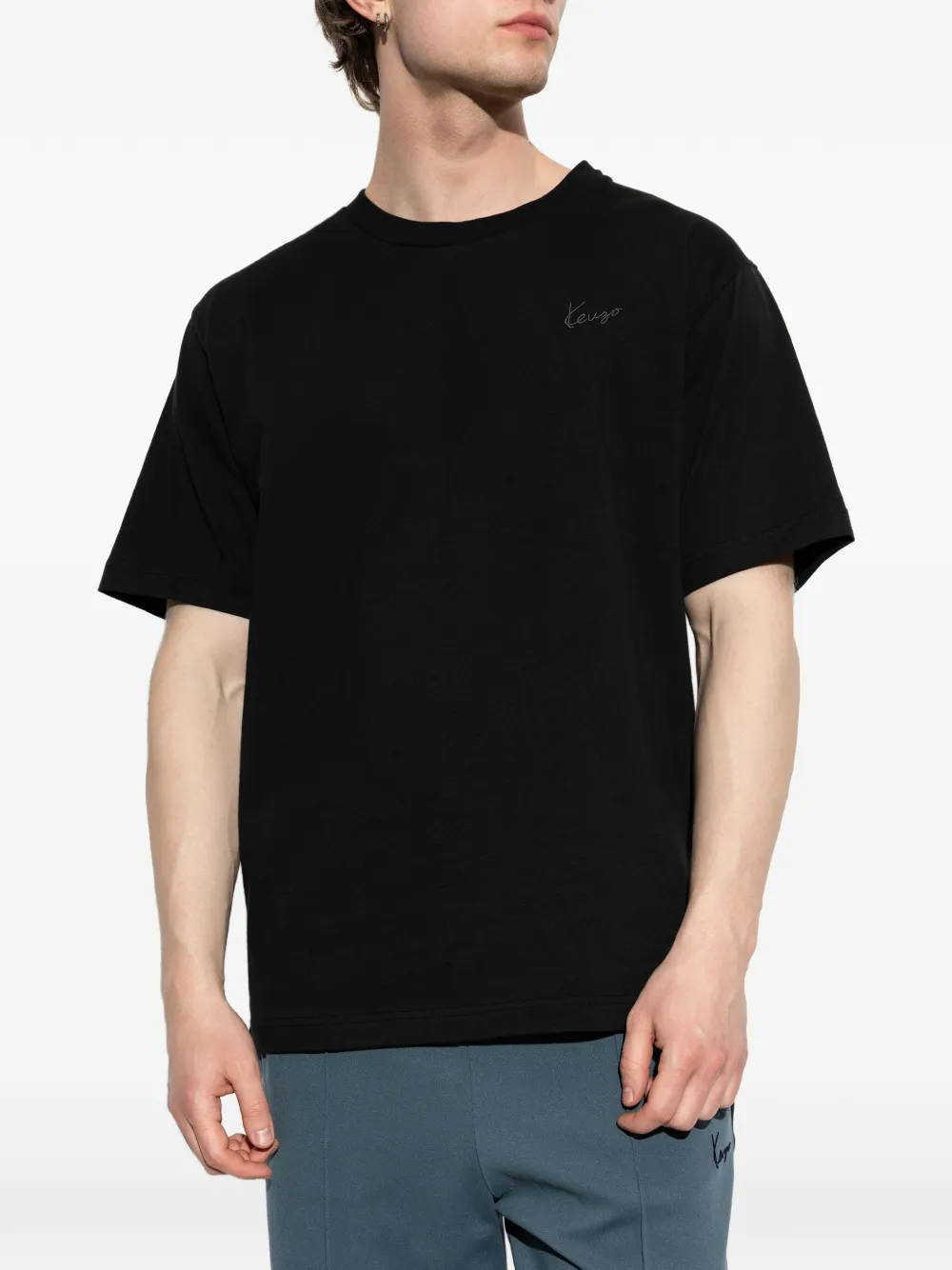 Kenzo T-shirt met geborduurd logo Zwart