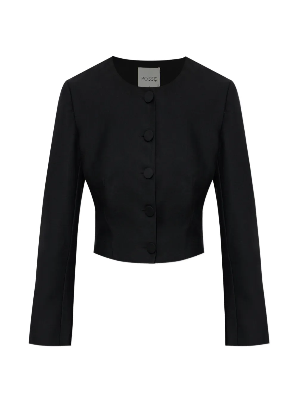Posse Elspeth button-up wool cropped jacket - Nero