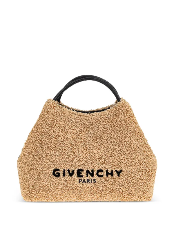 Givenchy Nano Facet Tote Bag in Sponge Raffia in Neutrals