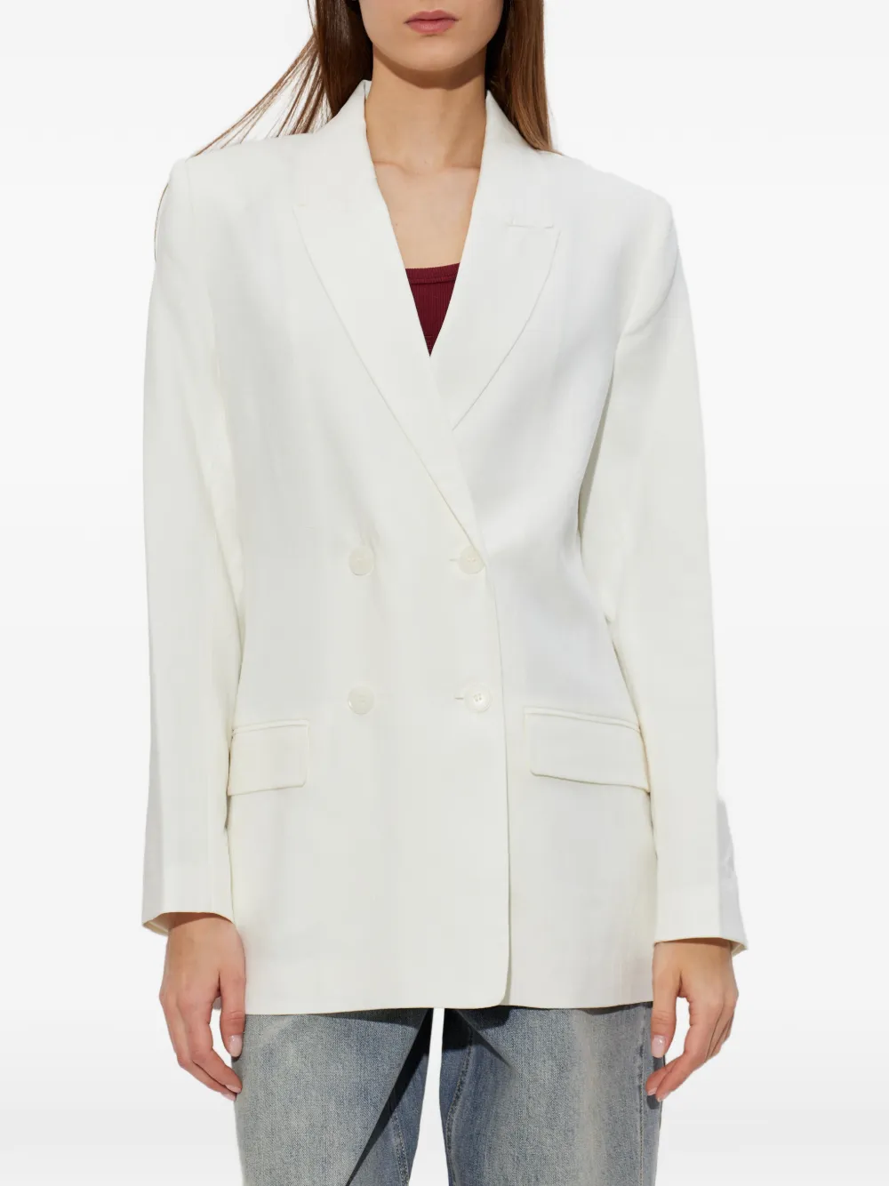 Gestuz Blazer met dubbele rij knopen Wit
