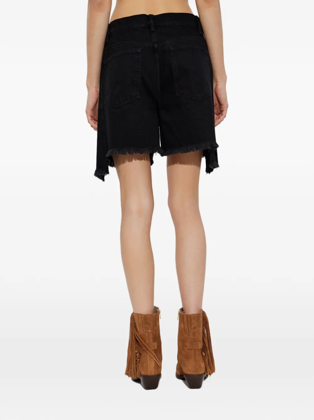 AllSaints Frankie gerafelde shorts Zwart