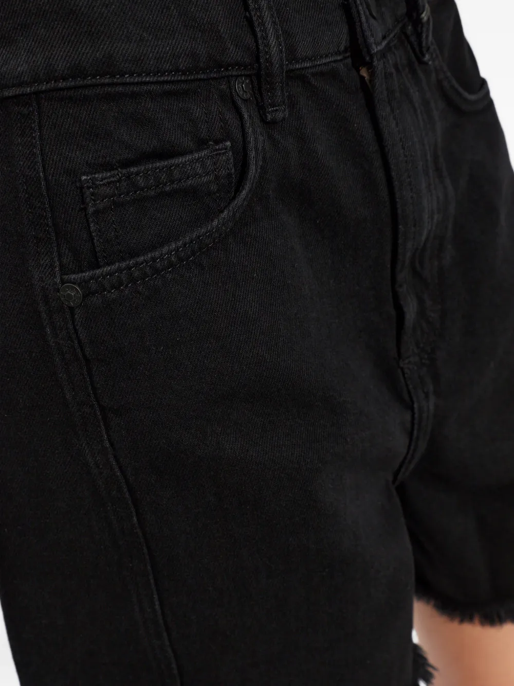 AllSaints Frankie gerafelde shorts Zwart