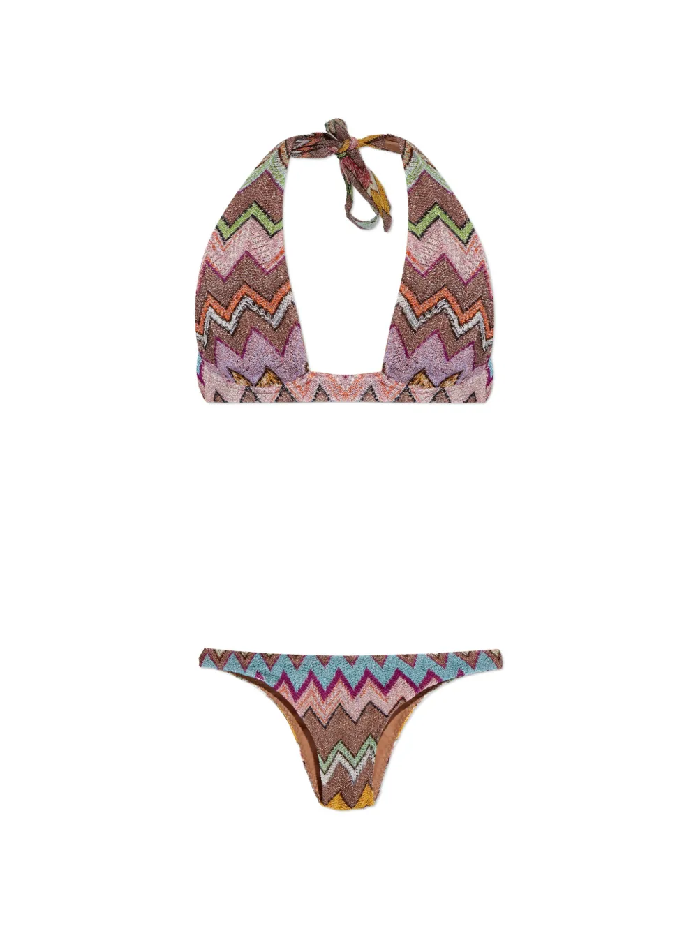 Missoni zigzag-knit bikini - Brown