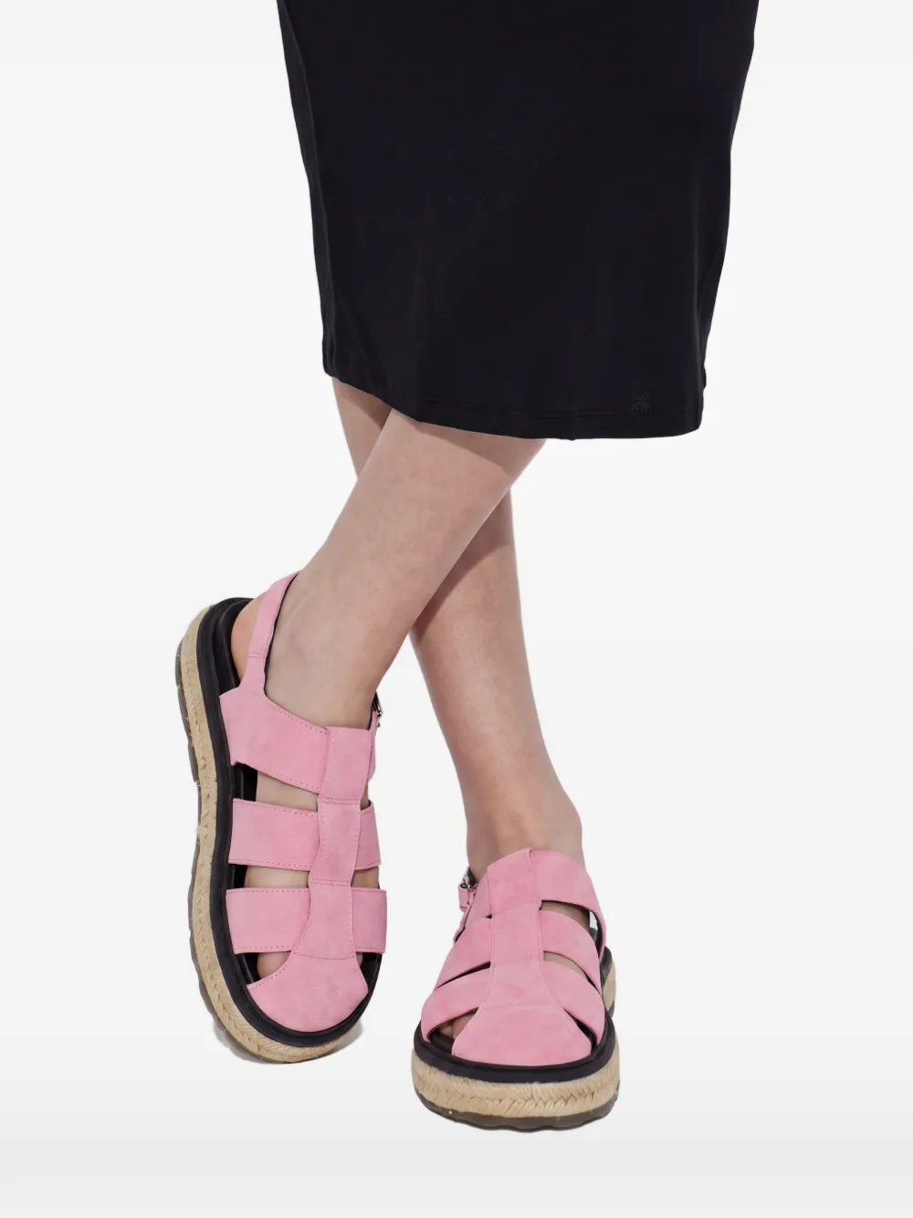 Moschino suede cage sandals Roze