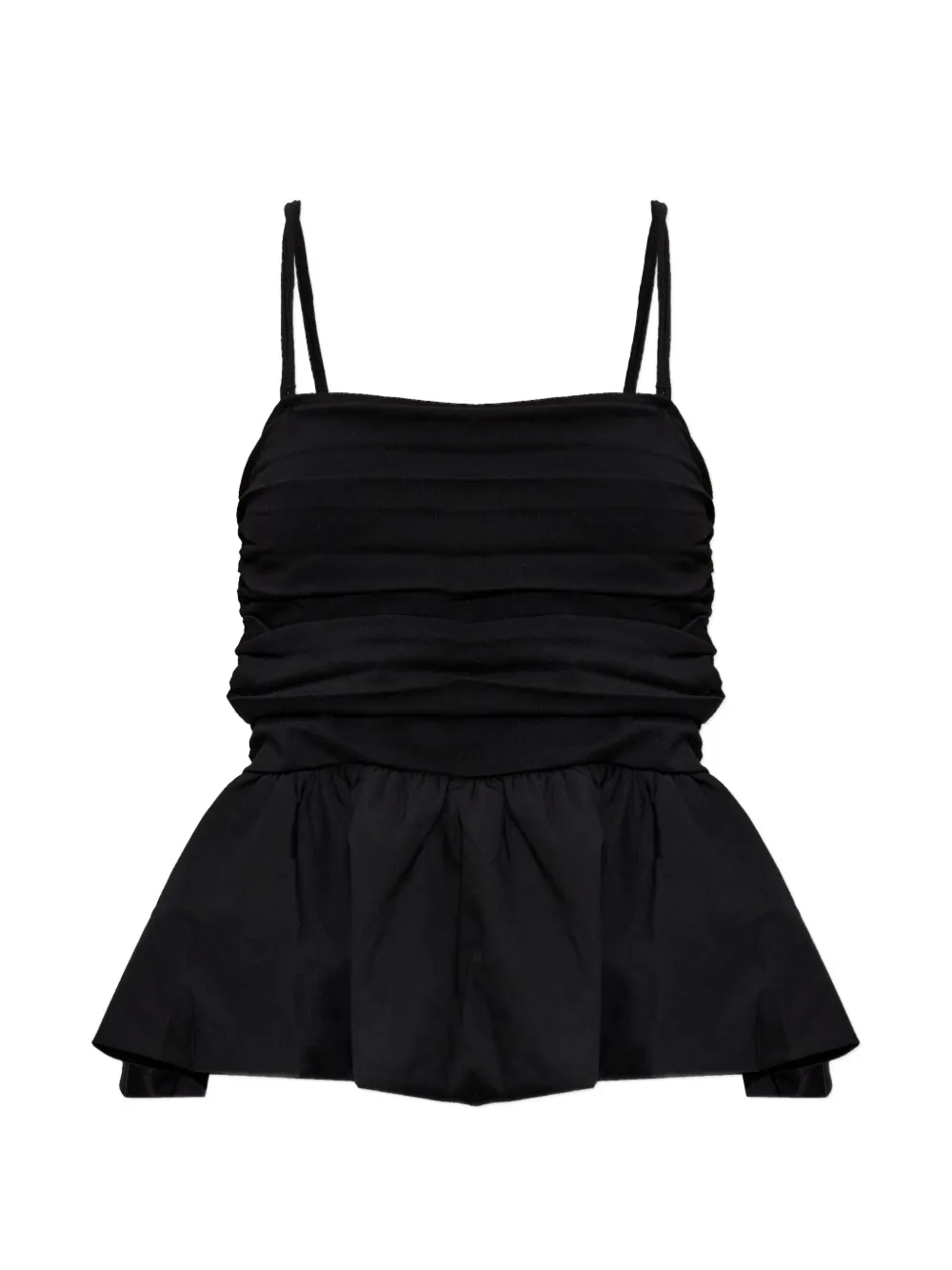Gestuz Erin ruched peplum top - Nero