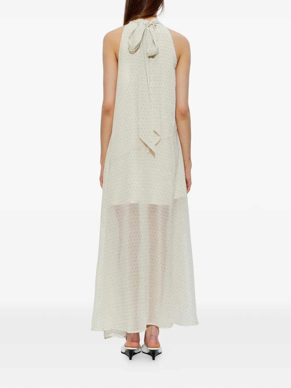 Gestuz Halterjurk met stippen Beige