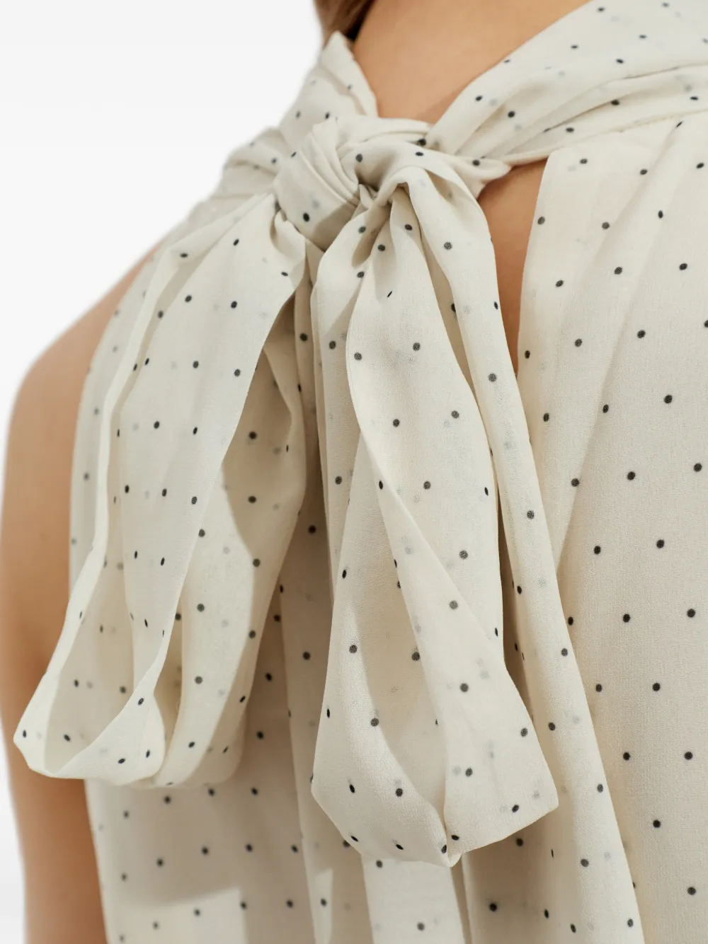 Gestuz Halterjurk met stippen Beige
