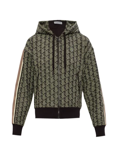 Lacoste monogram-print zip-up sweatshirt