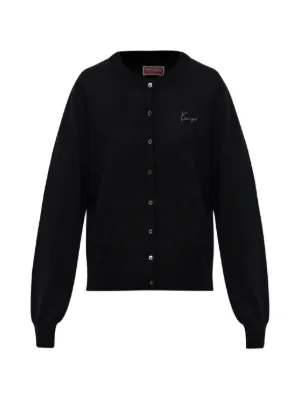 ✨羊革✨Alexander wang ラムレザー ウール カーディガン SM位 Alexander Wang ロゴ カーディガン | ブラック | FARFETCH JP