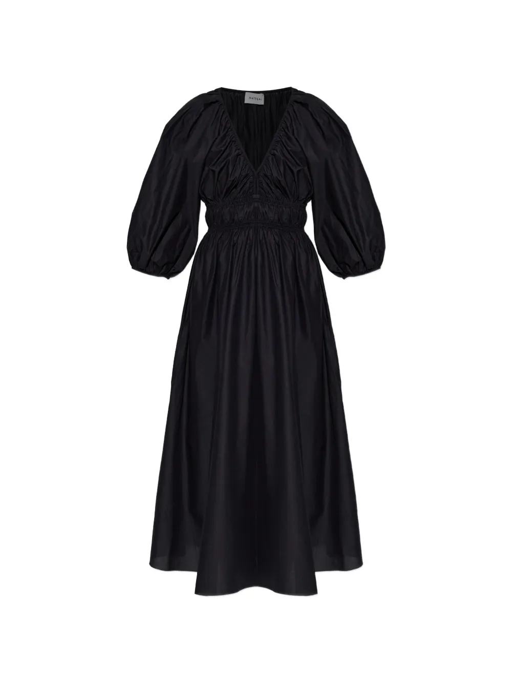 Matteau Gerafftes Kleid mit tiefem Ausschnitt - Schwarz