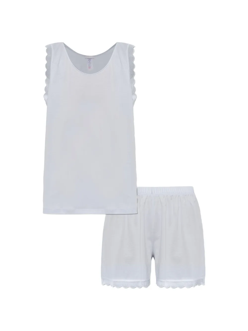 Hanro Inaya scalloped-trim pajamas set - Weiß
