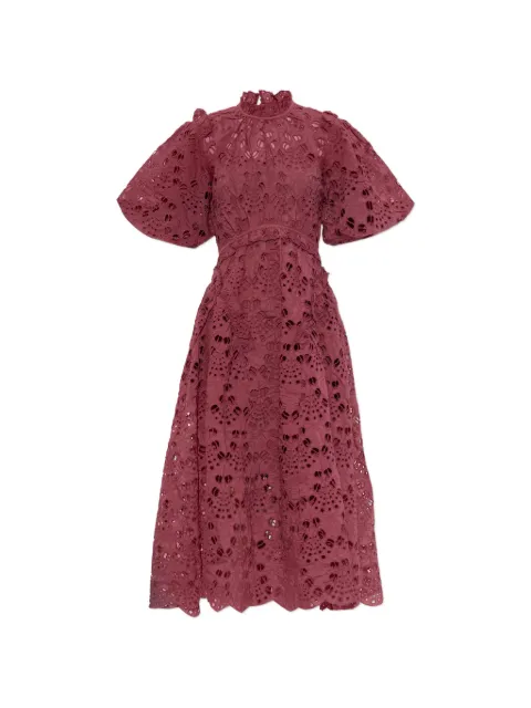 AllSaints vestido midi Odette con bordado inglés