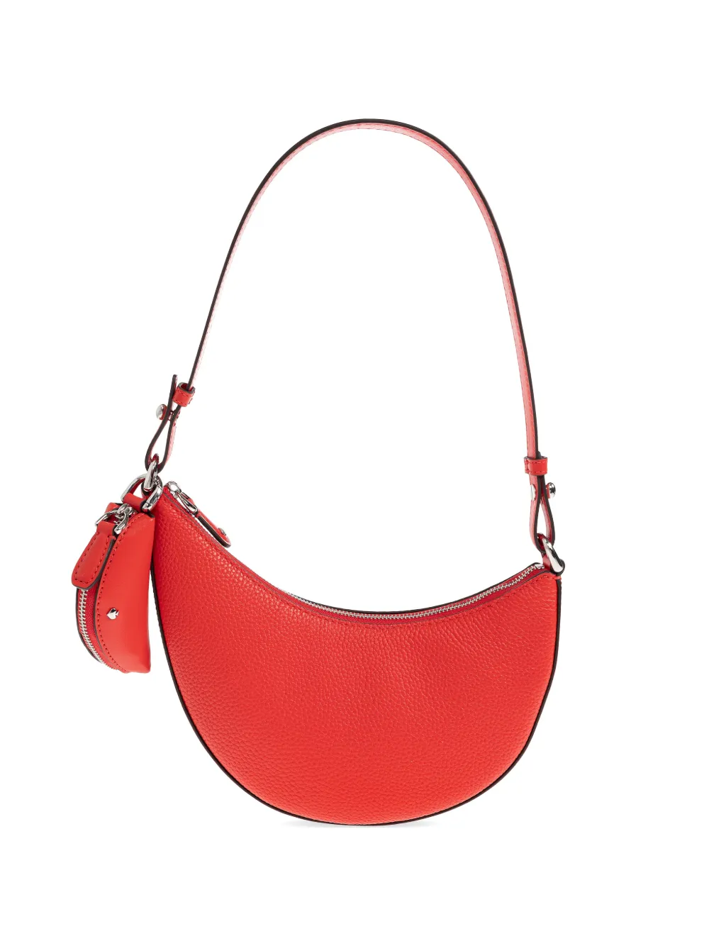 Kate Spade Duo Mini crescent-shaped pebbled-leather shoulder bag - Rosso