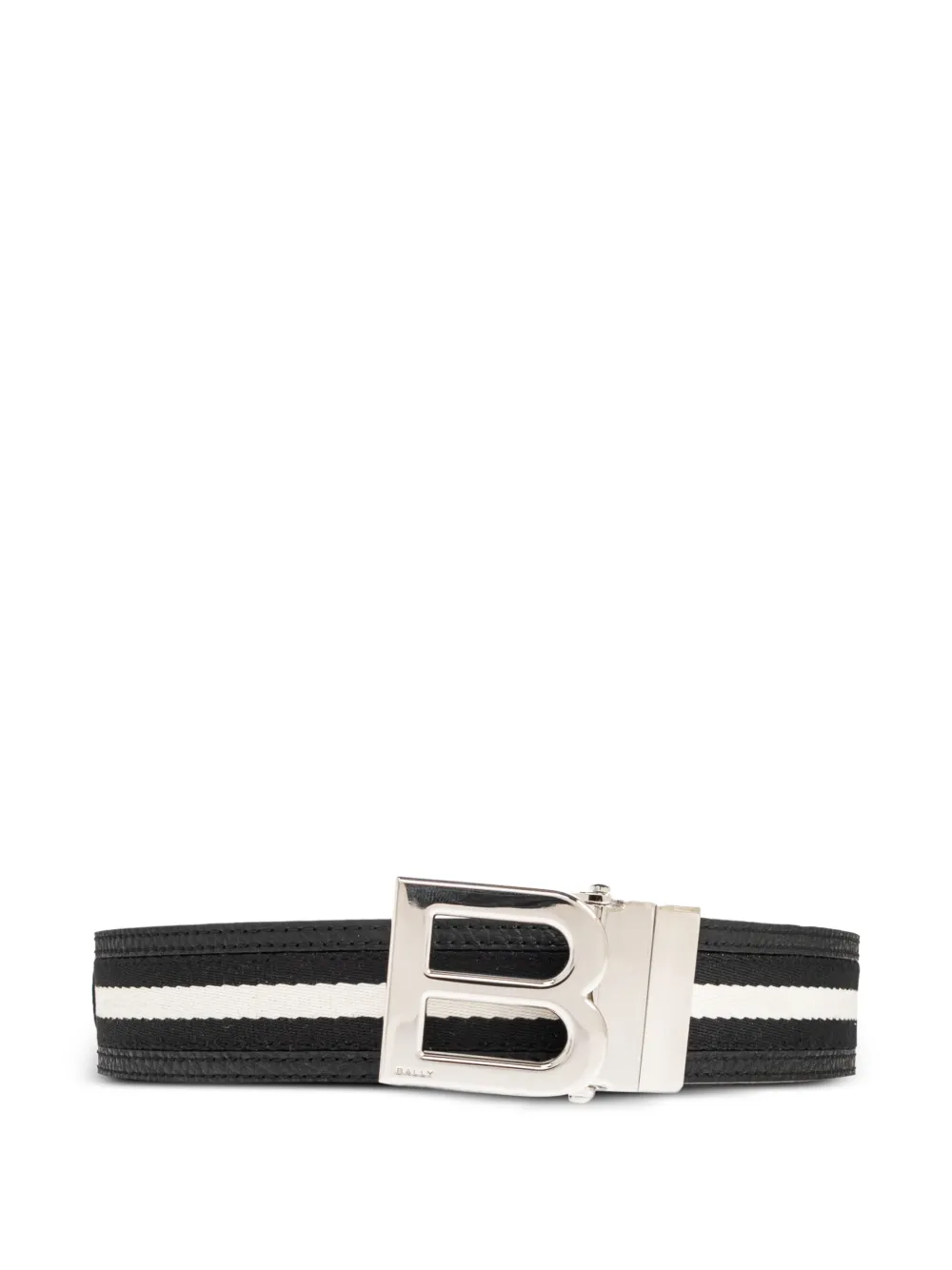 Bally logo-plaque striped belt - Schwarz
