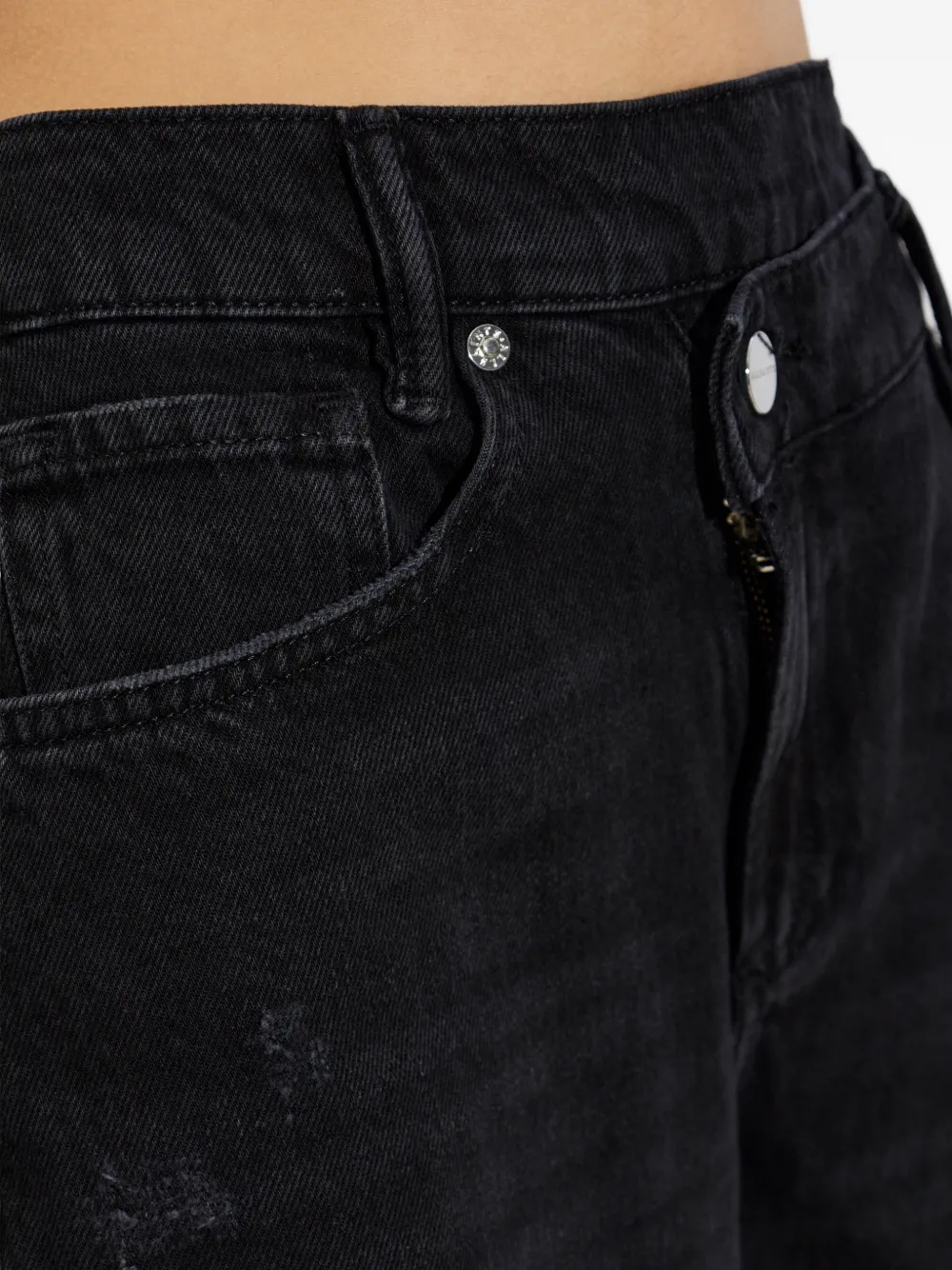 AllSaints Aki gerafelde shorts met gerafelde zoom Zwart