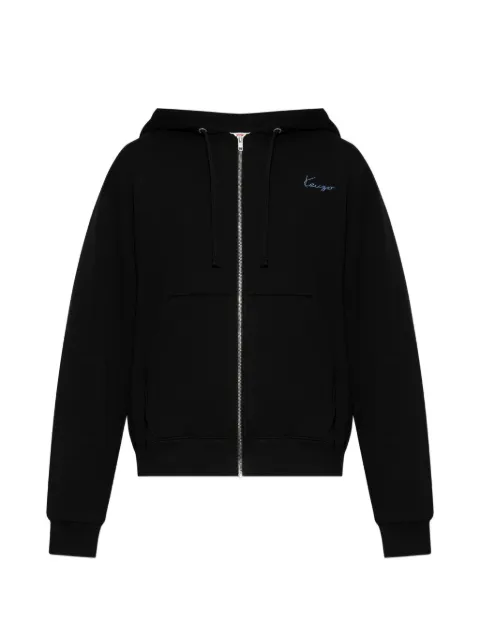 Kenzo logo-embroidered zip-up hoodie