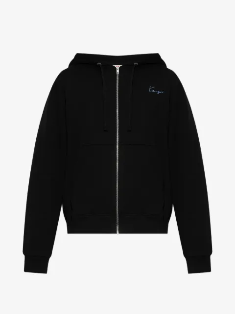 Kenzo logo-embroidered zip-up hoodie