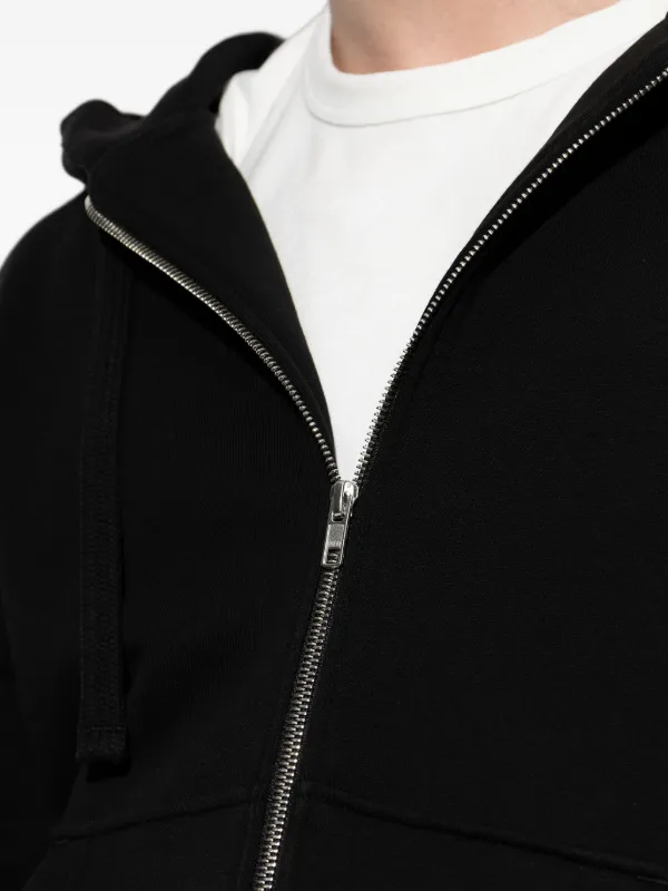 Kenzo logo-embroidered zip-up Hoodie | Black | FARFETCH