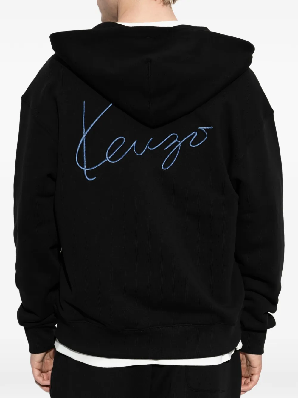 Kenzo Hoodie met geborduurd logo Zwart