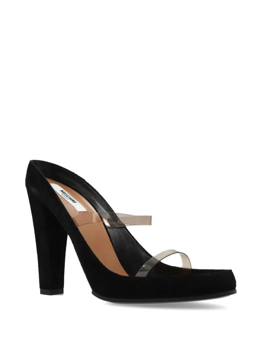 Moschino trompe-l'oeil transparent-strap sandals Zwart