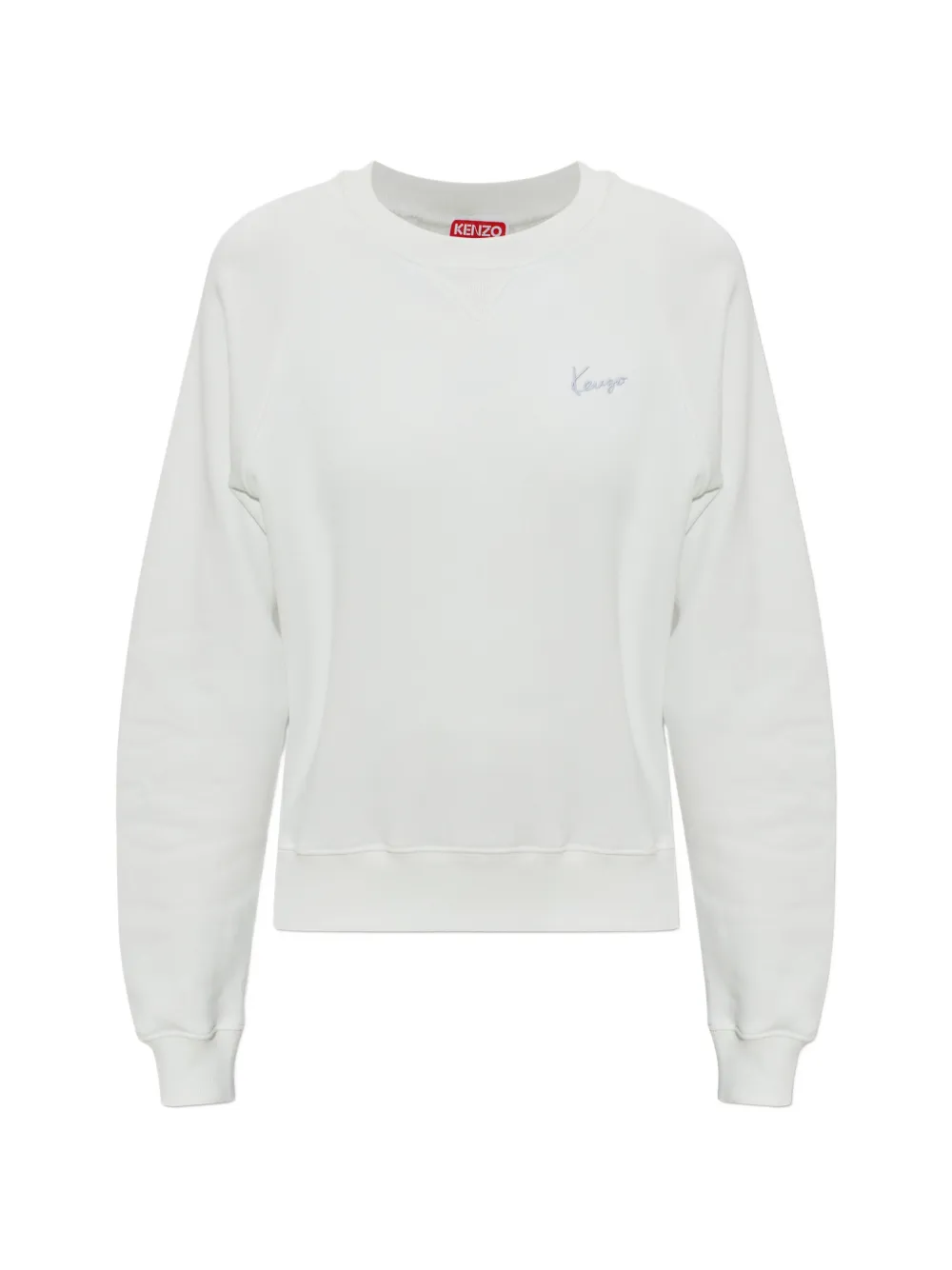 Kenzo logo-embroidered raglan-sleeve sweatshirt - Bianco