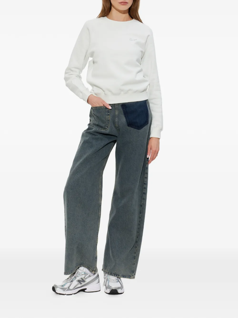 Kenzo Sweater met raglan mouwen en geborduurd logo Wit
