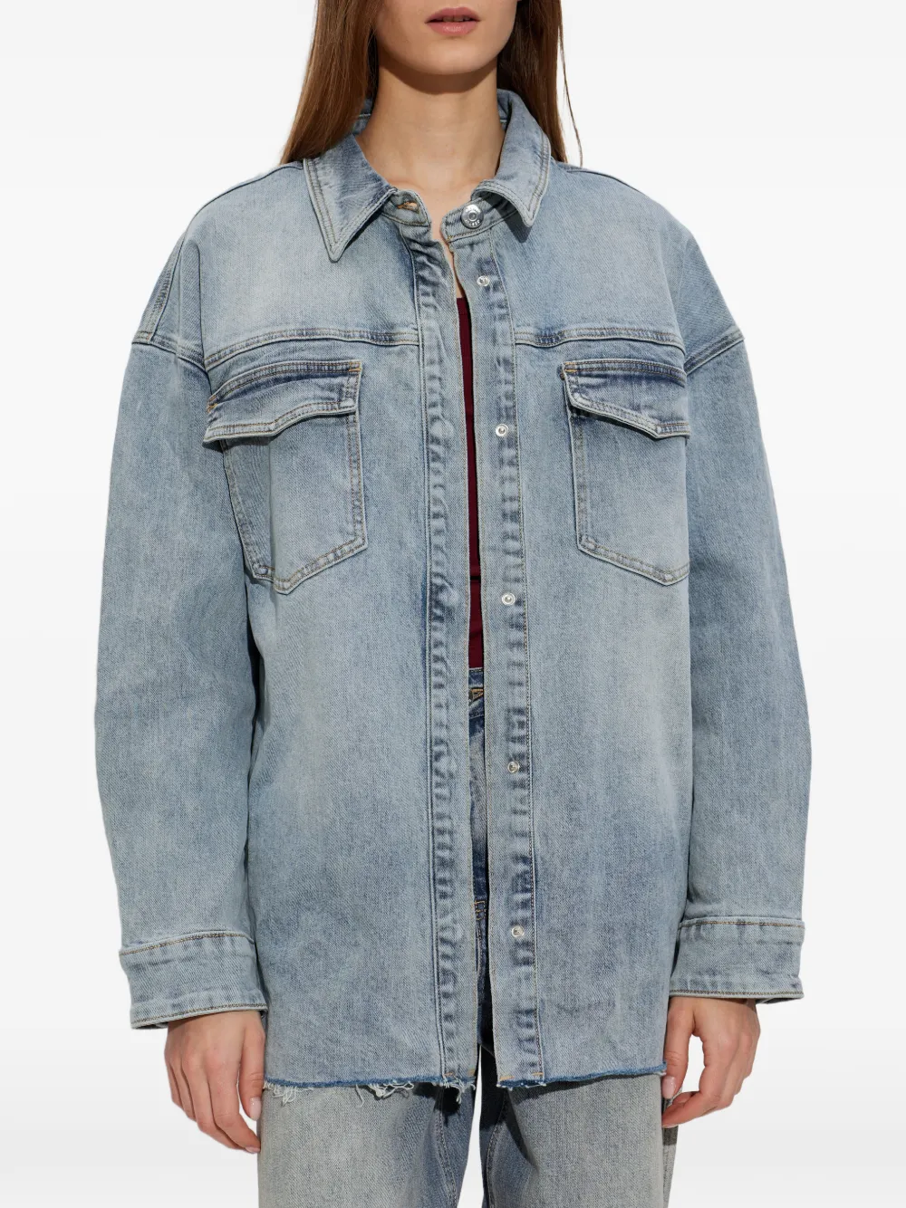 Gestuz Noma blouse met franje afwerking Blauw