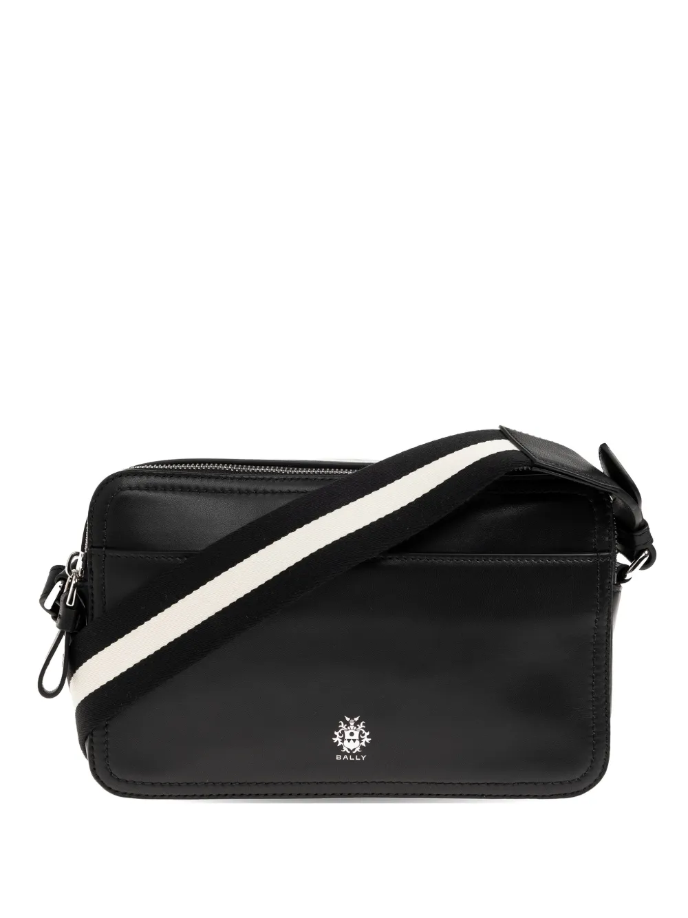 Bally Ray logo-print leather messenger bag - Nero