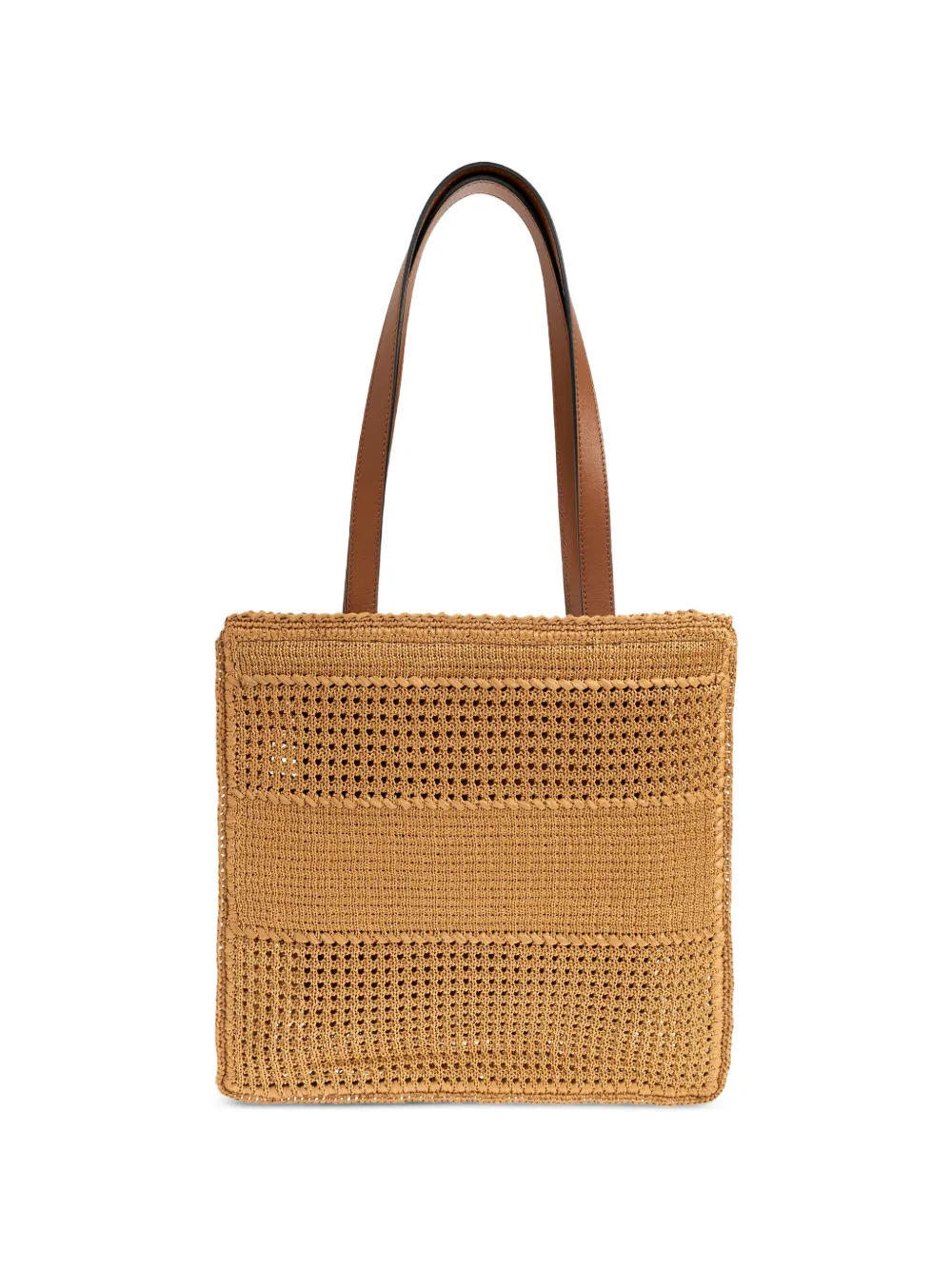Moschino Raffia shopper met geborduurd logo Beige
