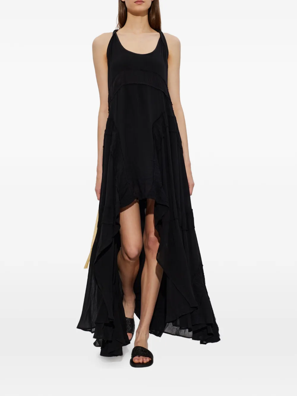 AllSaints Dorina maxi-jurk met ruches Zwart