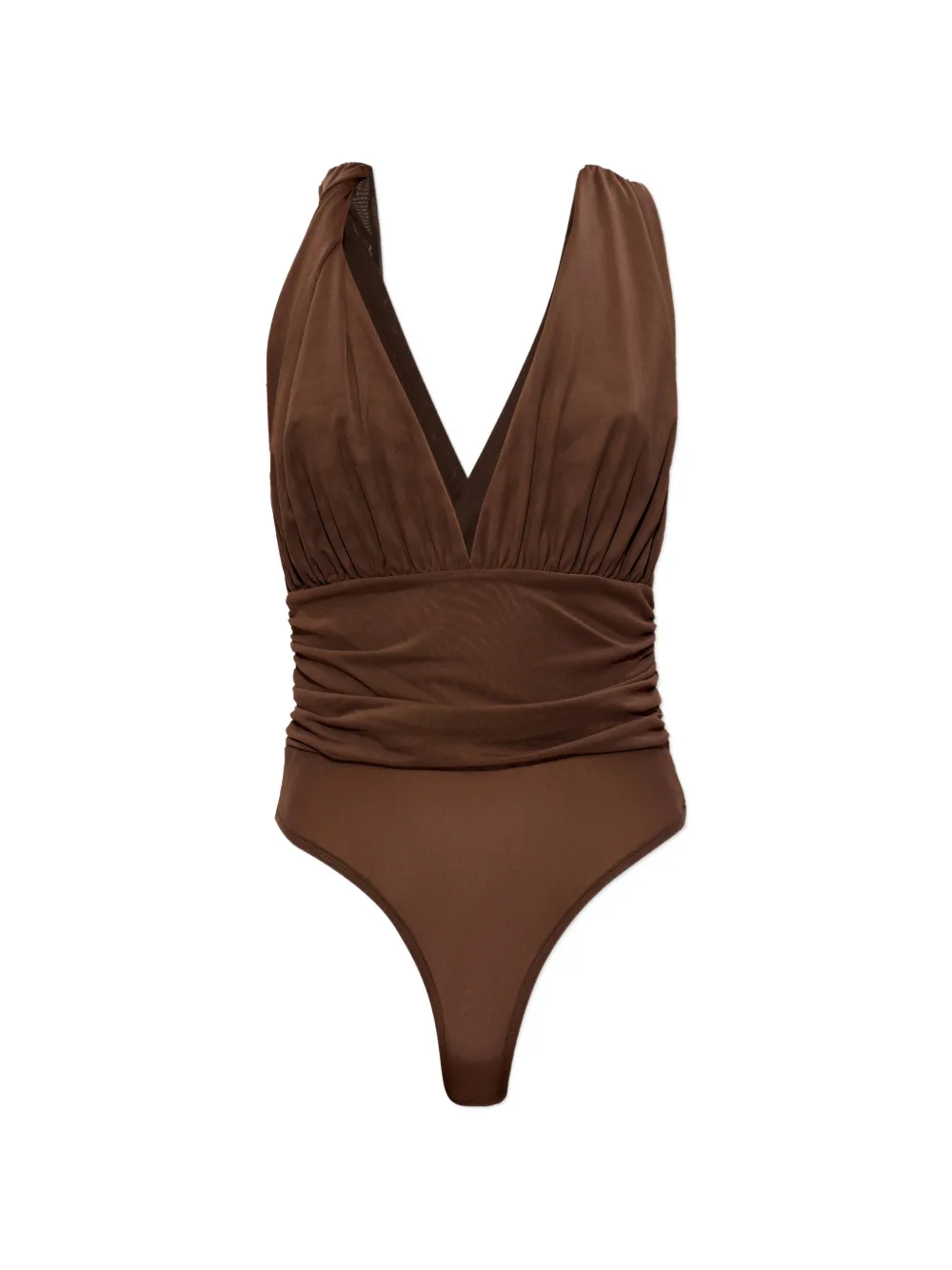 Gestuz ruched halterneck bodysuit - Marrone