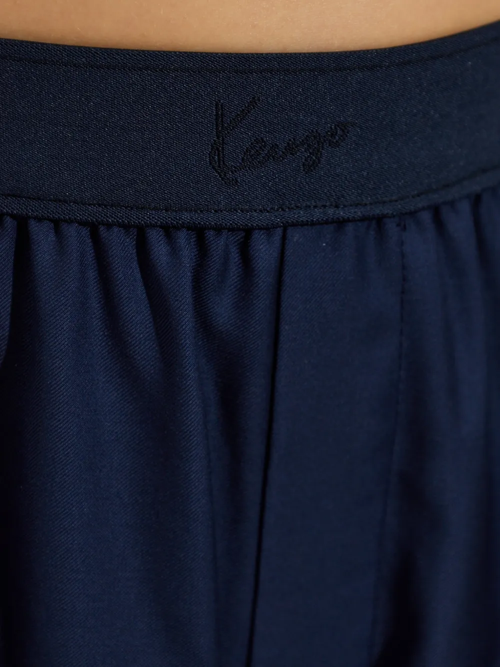 Kenzo Wollen broek met geborduurd logo Blauw